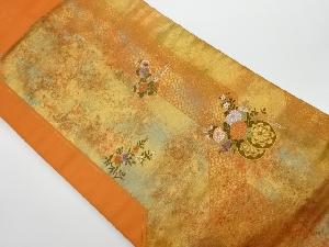 JAPANESE KIMONO / VINTAGE NAGOYA OBI / WOVEN FLORAL CART